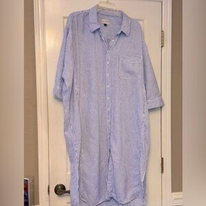 Universal Thread Blue and White Striped Midi Dress